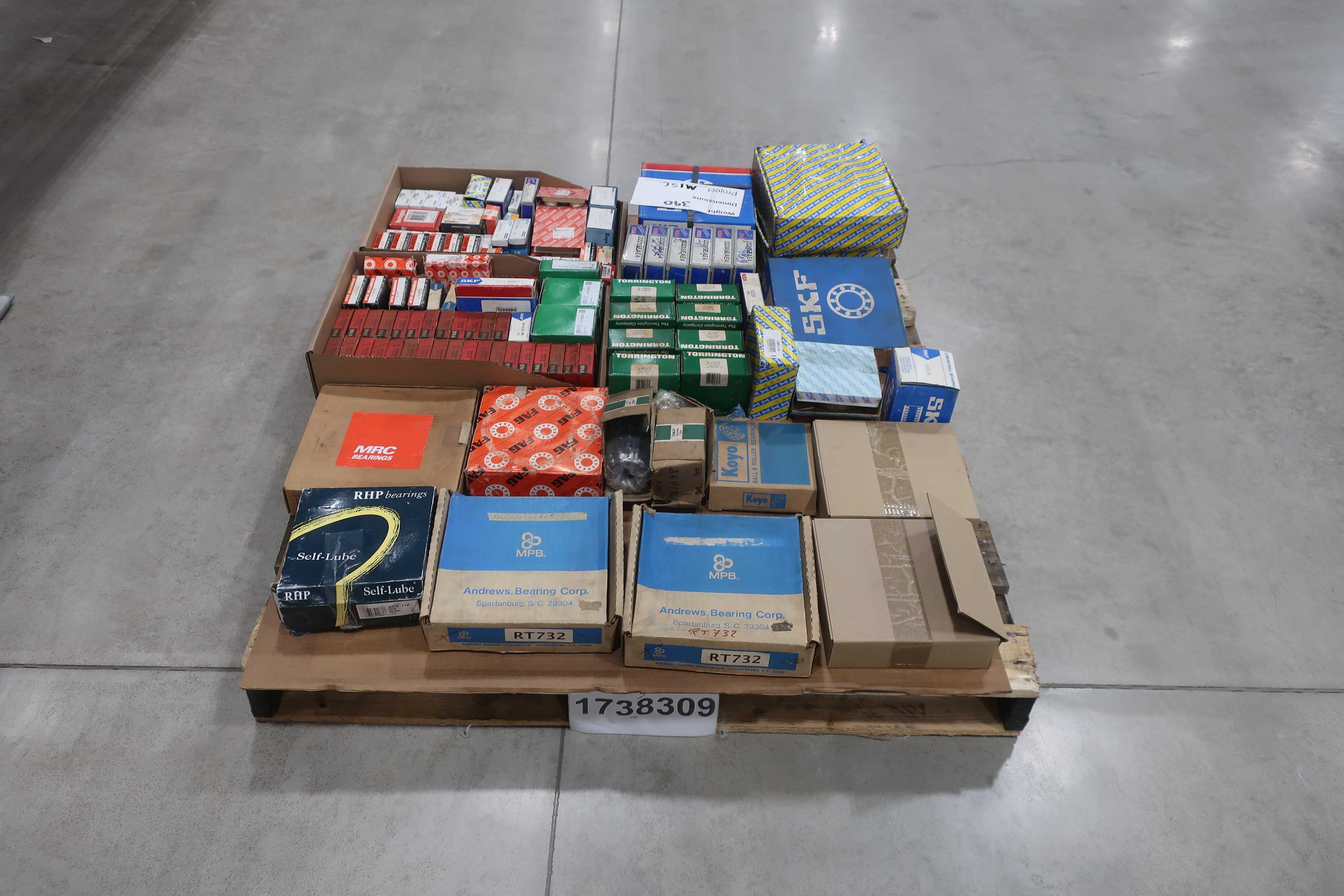SKU 1738309 - PALLET OF ASSORTED ROLLER BEARINGS