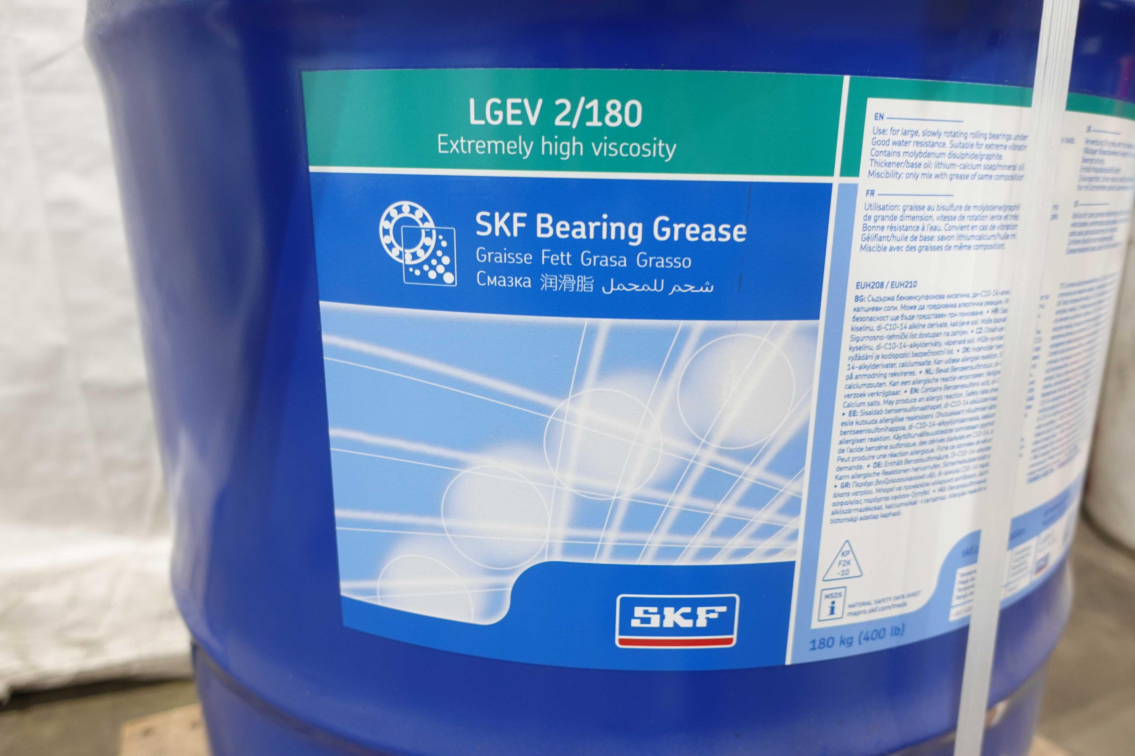 SEALED 55 GALLON DRUM OF SKF LGEV 2/180 EXTREMLY HIGH VISCOSITY BEARING GREASE - MISCELLANEOUS