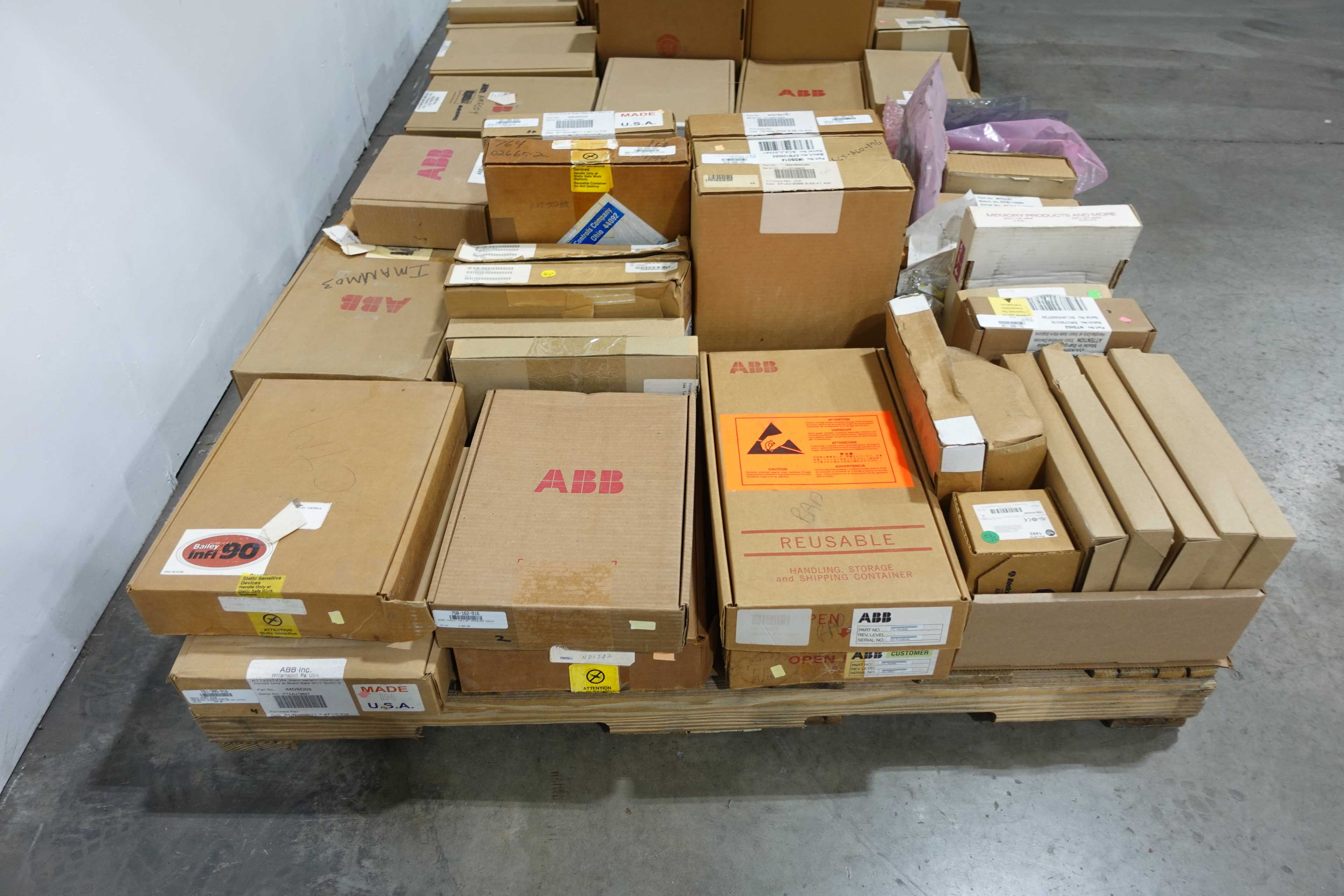 2 PALLETS OF ASSORTED PCB CIRCUIT BOARDS, HONEYWELL, ABB, BAILEY, MPM - PCB CIRCUIT BOARDS