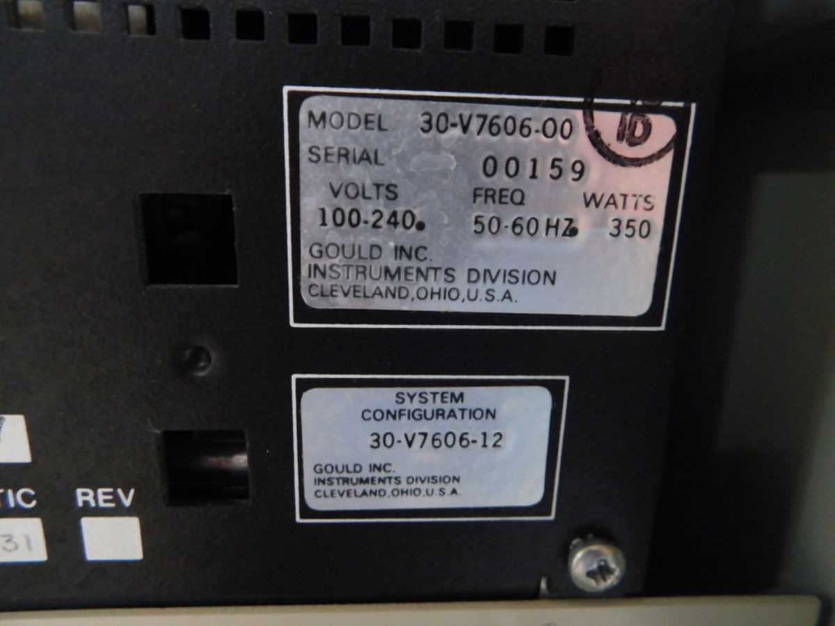 GOULD 30-V7606-00 REC., 8 ANLG/4 EVT CH, DC-25 KHZ FREQ, 8 DOTS/MM RES, 0.1-100 MM/S SPD - INSTRUMENTATION