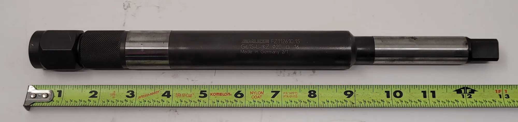 EMUGE TAP EXTENSION HOLDER FZ112610.15, LONG, M27 TAP SIZE, 330 MM OAL, 20 MM SHANK - MACHINE TOOLING
