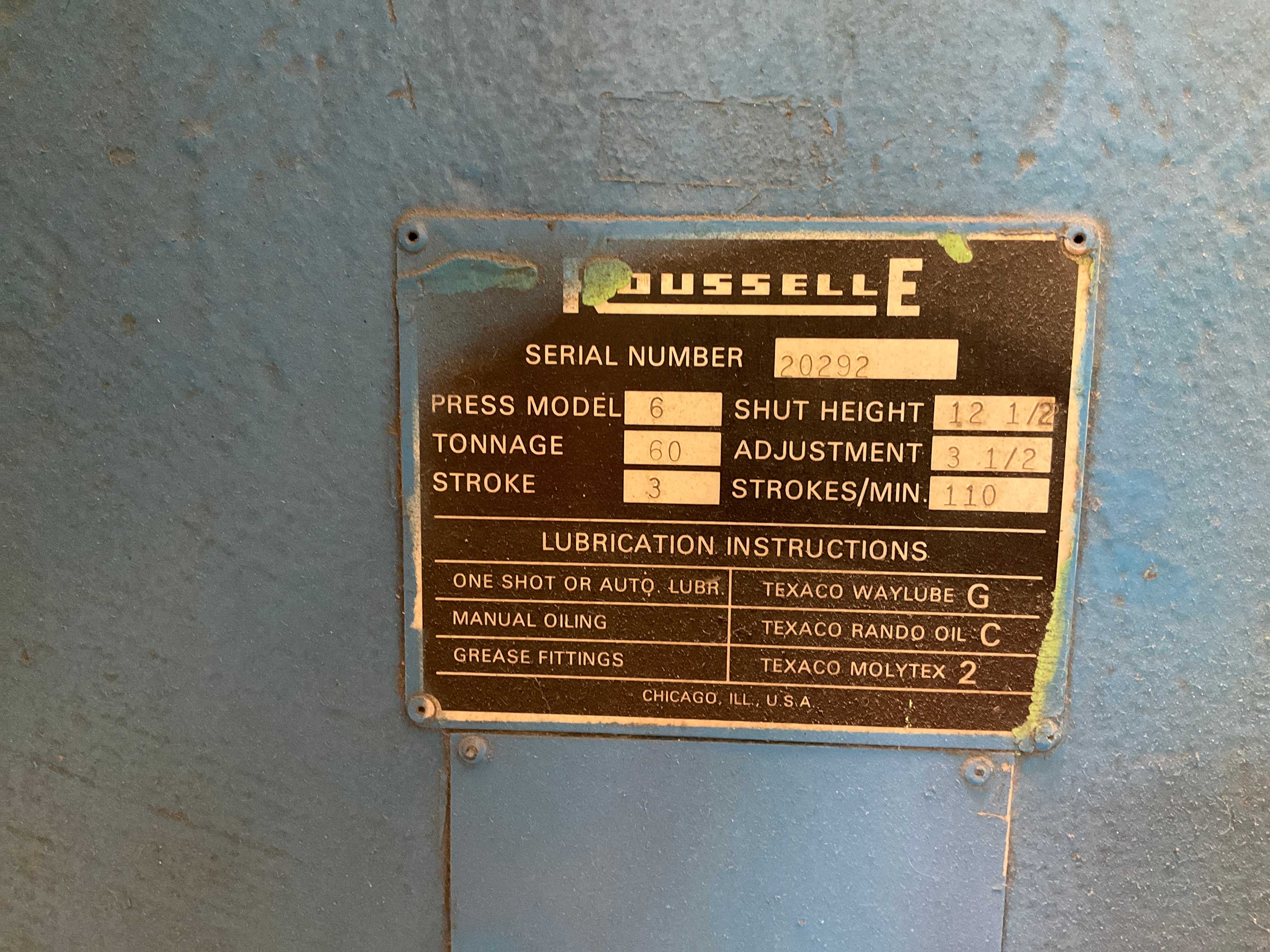 ROUSSELLE 6 PUNCHING MACHINE - SHEET METAL EQUIPMENT