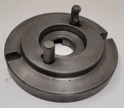 D1-6 LATHE CHUCK ADAPTER BACK PLATE, 10" DIAMETER, 2-1/4" THRU HOLE, 2 PINS - MACHINE TOOLING