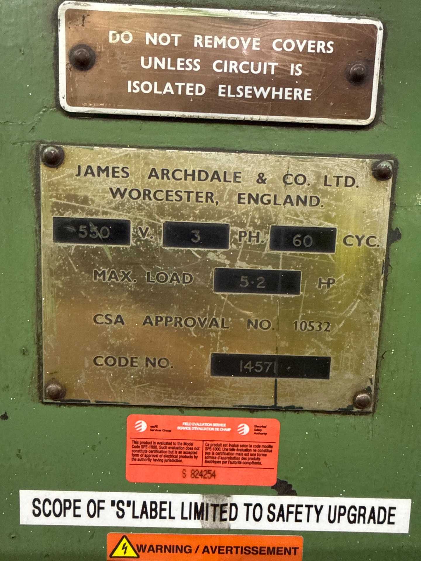James Archdale & CO. Radial Arm Drilling Machine, 5.2 HP, 550V, 5 Spindle Speeds, 4 Feed Rates - RADIAL ARM DRILLING MACHINES