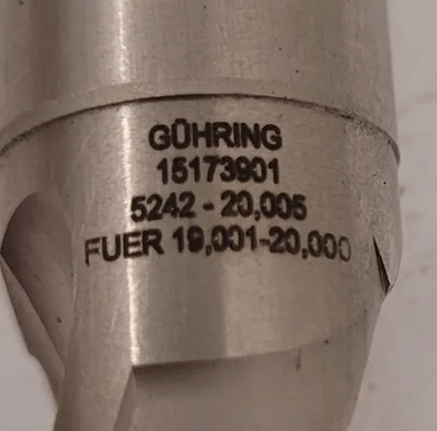 GUHRING INDEXABLE INSERT DRILL - 5242 - 20,005 (19.01 – 20.00MM DIAMETER RANGE) - MACHINE TOOLING