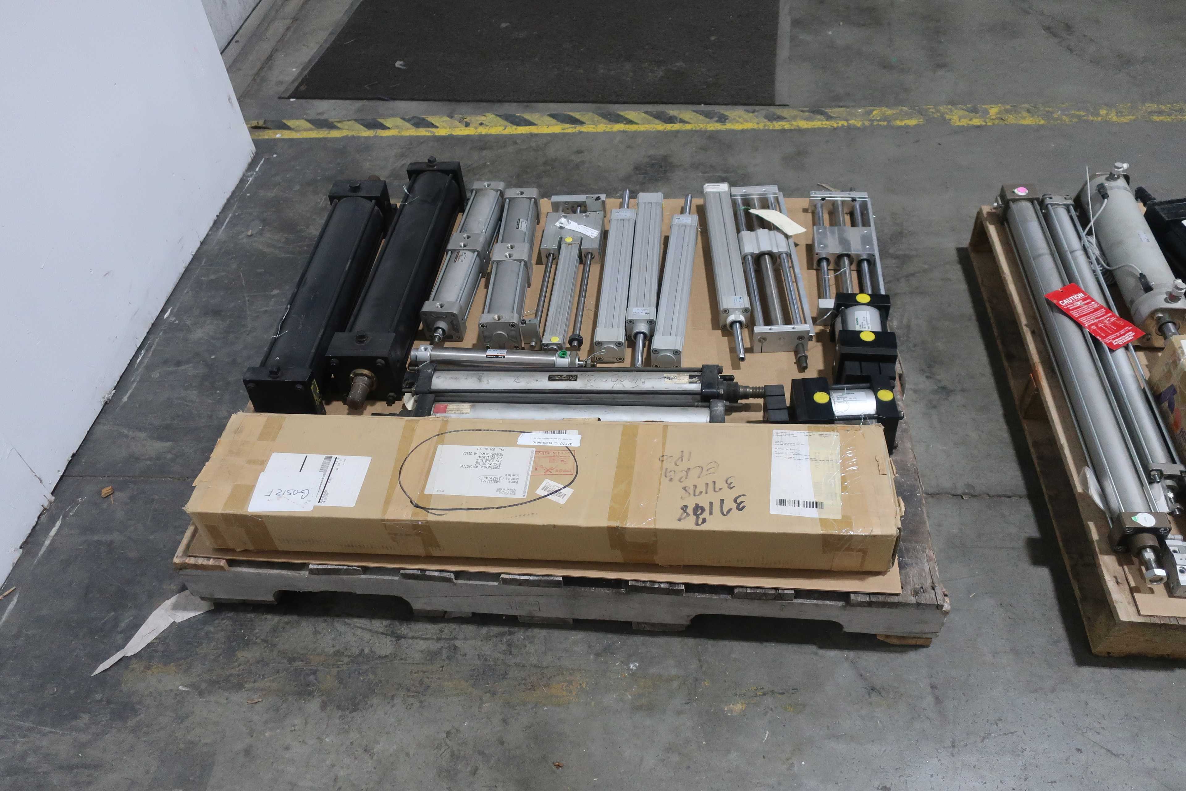 SKU 1739498 - 4 PALLETS OF ASSORTED PNEUMATICS - PNEUMATIC PARTS