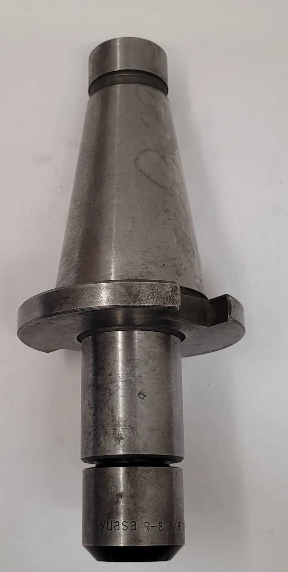 YUASA R-8 END MILL HOLDER, NMTB50 SHANK, R8 CONNECTION, 5/8 INCH SIZE, 9-1/4" LENGTH - MACHINING TOOLING & PARTS