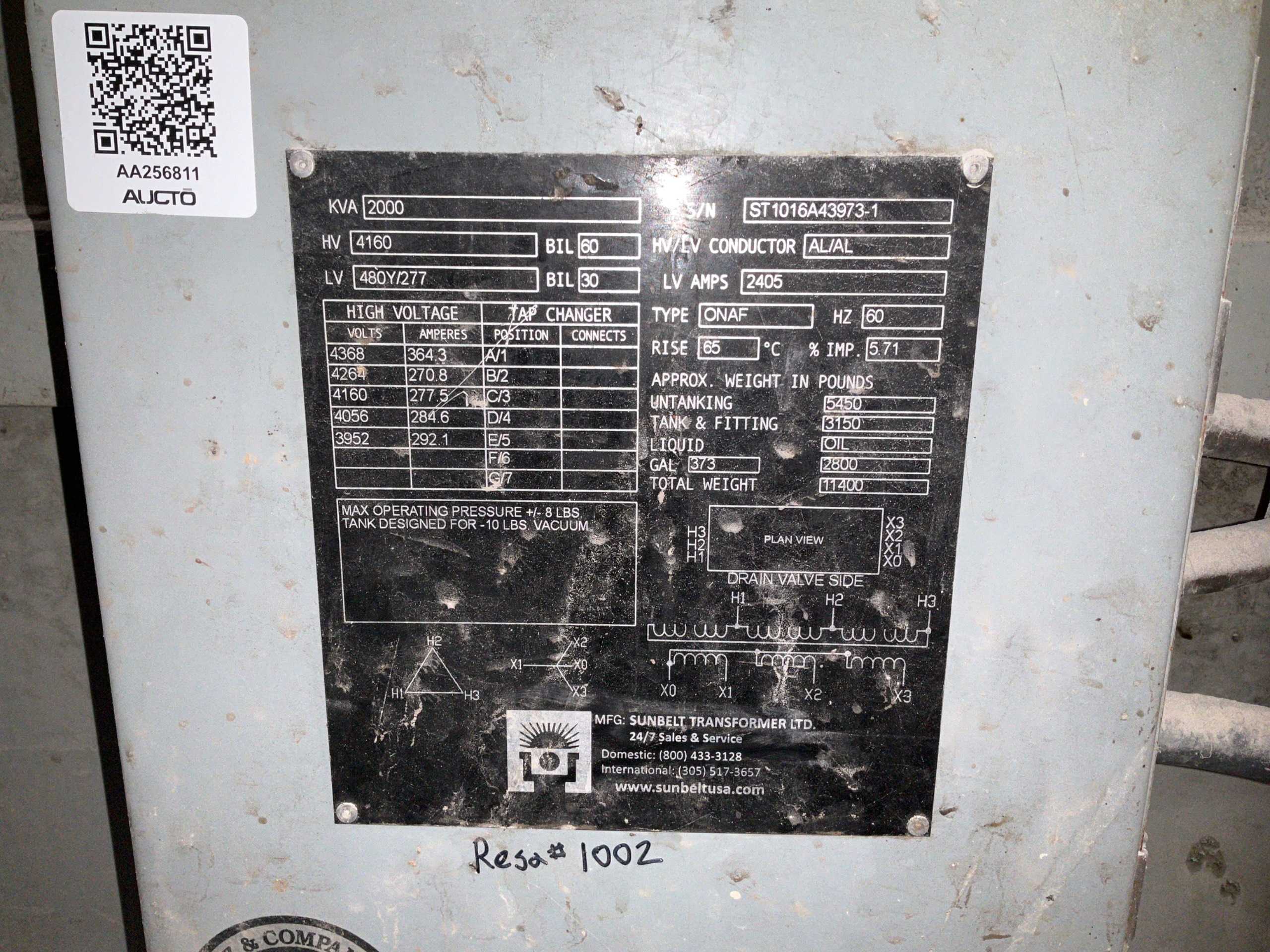 SUNBELT TRANSFORMER LTD OIL FILLED TRANSFORMER - OIL FILLED TRANSFORMERS