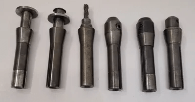UNBRANDED R8 TOOL HOLDERS, SET OF 6, INCLUDING 1/4IN, 3/8IN, 1/2IN, AND 3/4IN SIZES. - MACHINE TOOLING