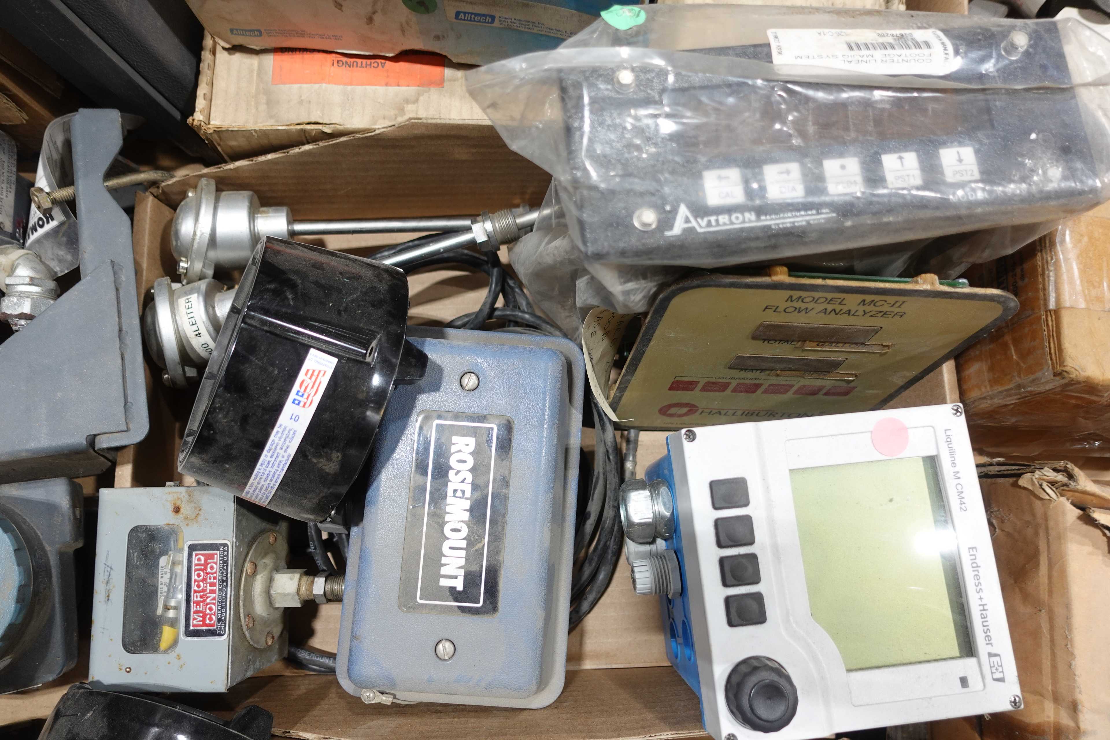 4 PALLETS OF ASSORTED INSTRUMENTATION, METERS, GAUGES, SWITCHES AND SENSORS, ANALYZERS - INSTRUMENTATION