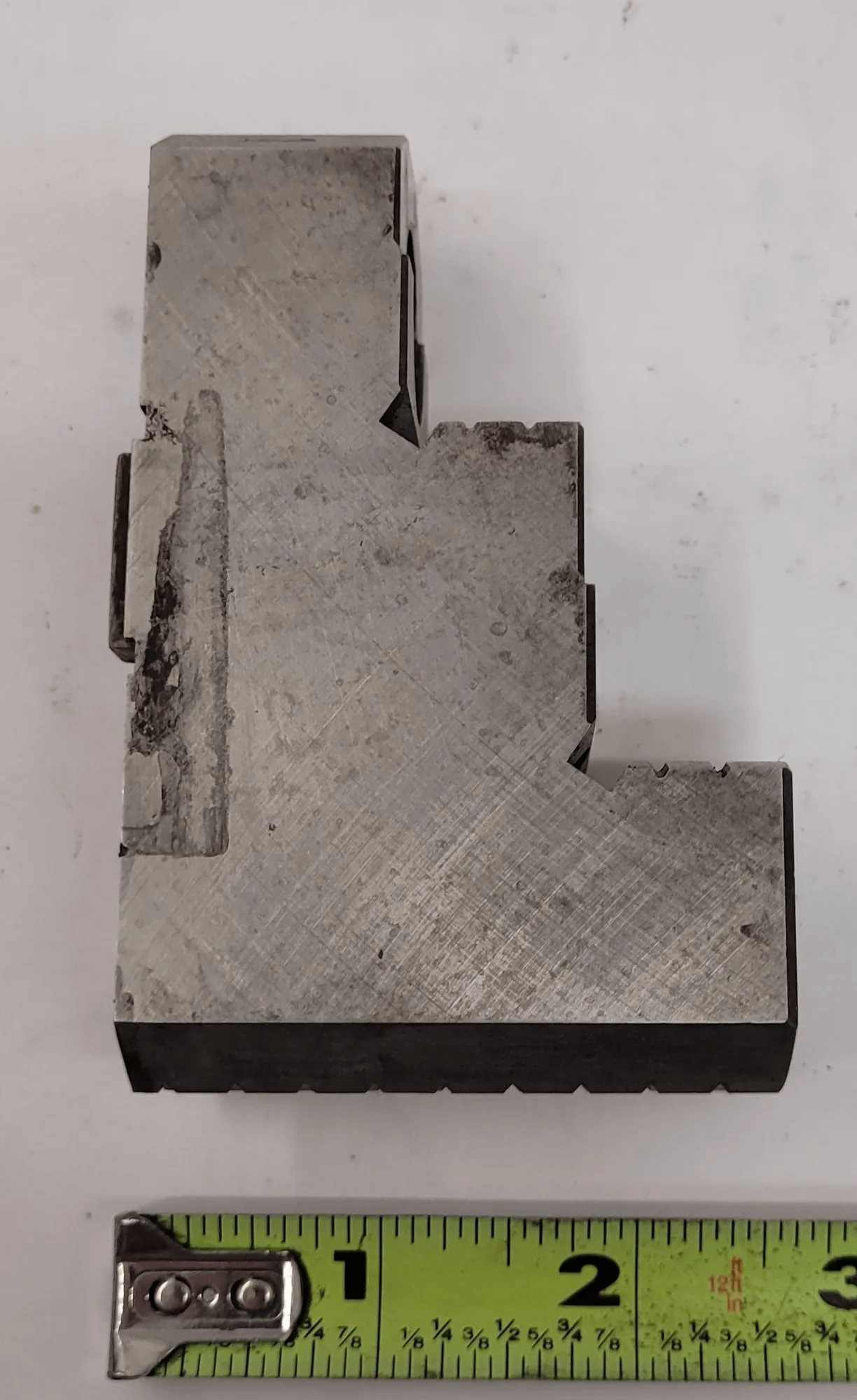 3-PIECE LATHE CHUCK JAW SET, 3-3/8" HEIGHT, 2-1/2" DEPTH, STAMPED 1-3 - MACHINE TOOLING