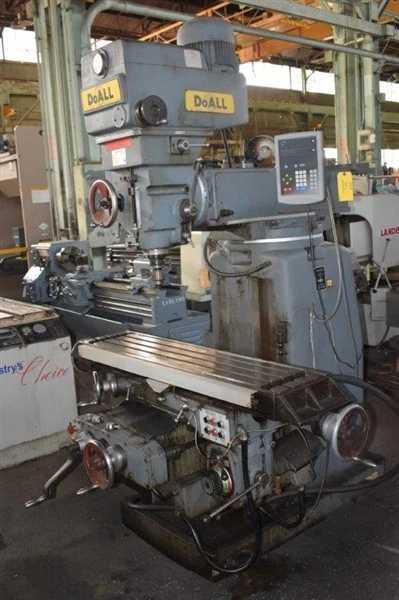 DOALL FV-4V VERTICAL MILL, 12"X52.75" TBL, 4HP, NS40, 4150 RPM, 31.5"X/15.75"Y/17.62"Z - VERTICAL MILLING MACHINES