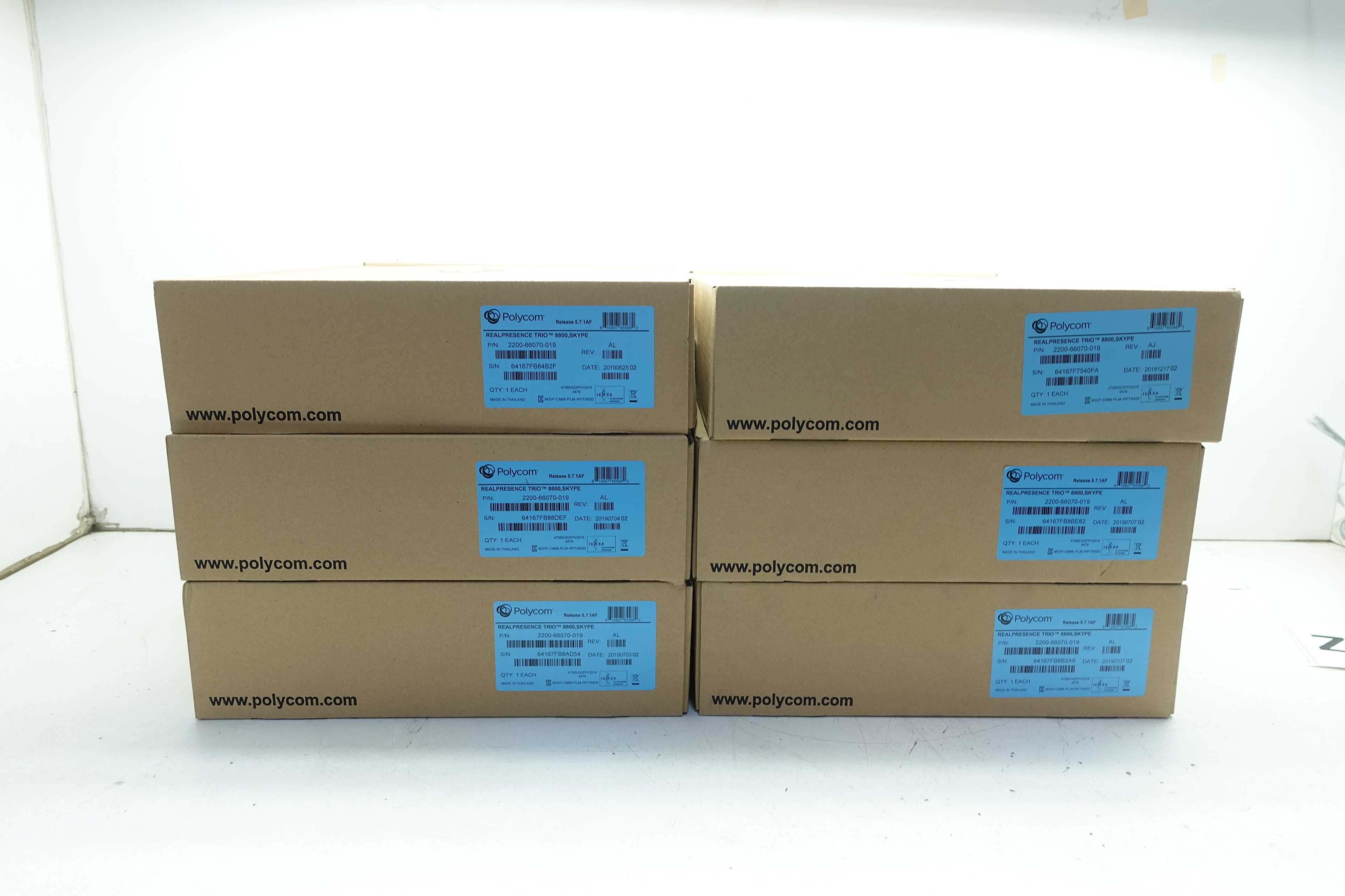 LOT OF 6 POLYCOM REALPRESENCE TRIO 8800 SMART HUBS, NEW IN BOX - TELECOMMUNICATION
