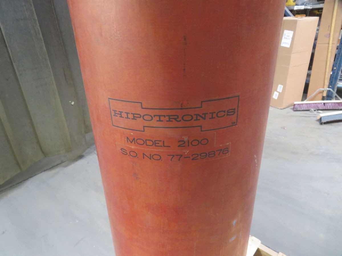 HIPOTRONICS 2100 HIGH VOLTAGE CAPACITOR, 955 KG WEIGHT - ELECTRICAL TESTING EQUIPMENT