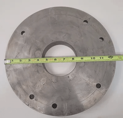 LATHE CHUCK BACK PLATE – 12-1/2IN OD, 4IN CENTER HOLE, 2IN THICKNESS - MACHINE TOOLING