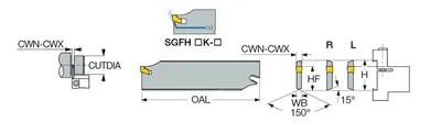 ISCAR SGFH 32-5 SELF-GRIP PARTING & GROOVING BLADE, 1.26" SHANK, MAX CUT WIDTH 0.217" - MACHINE TOOLING