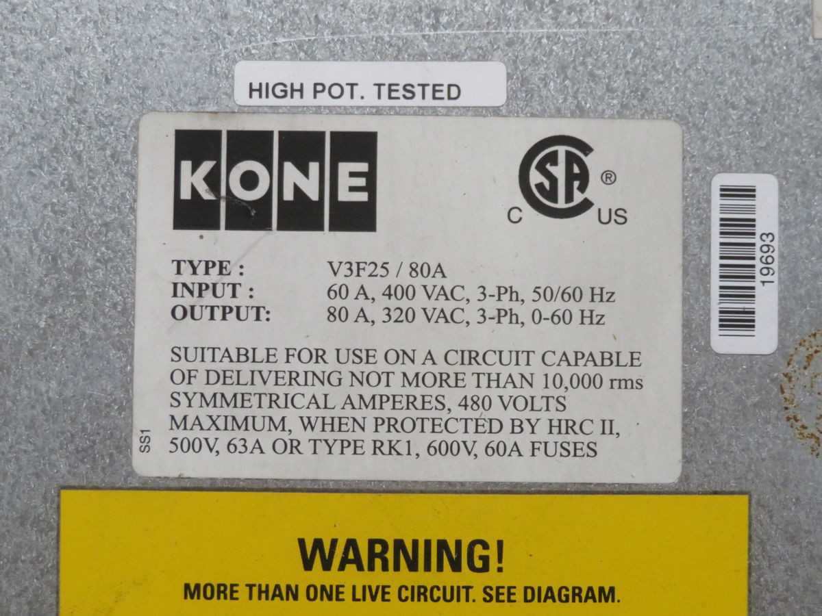 KONE V3F25/80A VFD, 80A CURRENT, >1000 KG LOAD, >1.6 M/S SPEED - AC VFD DRIVES