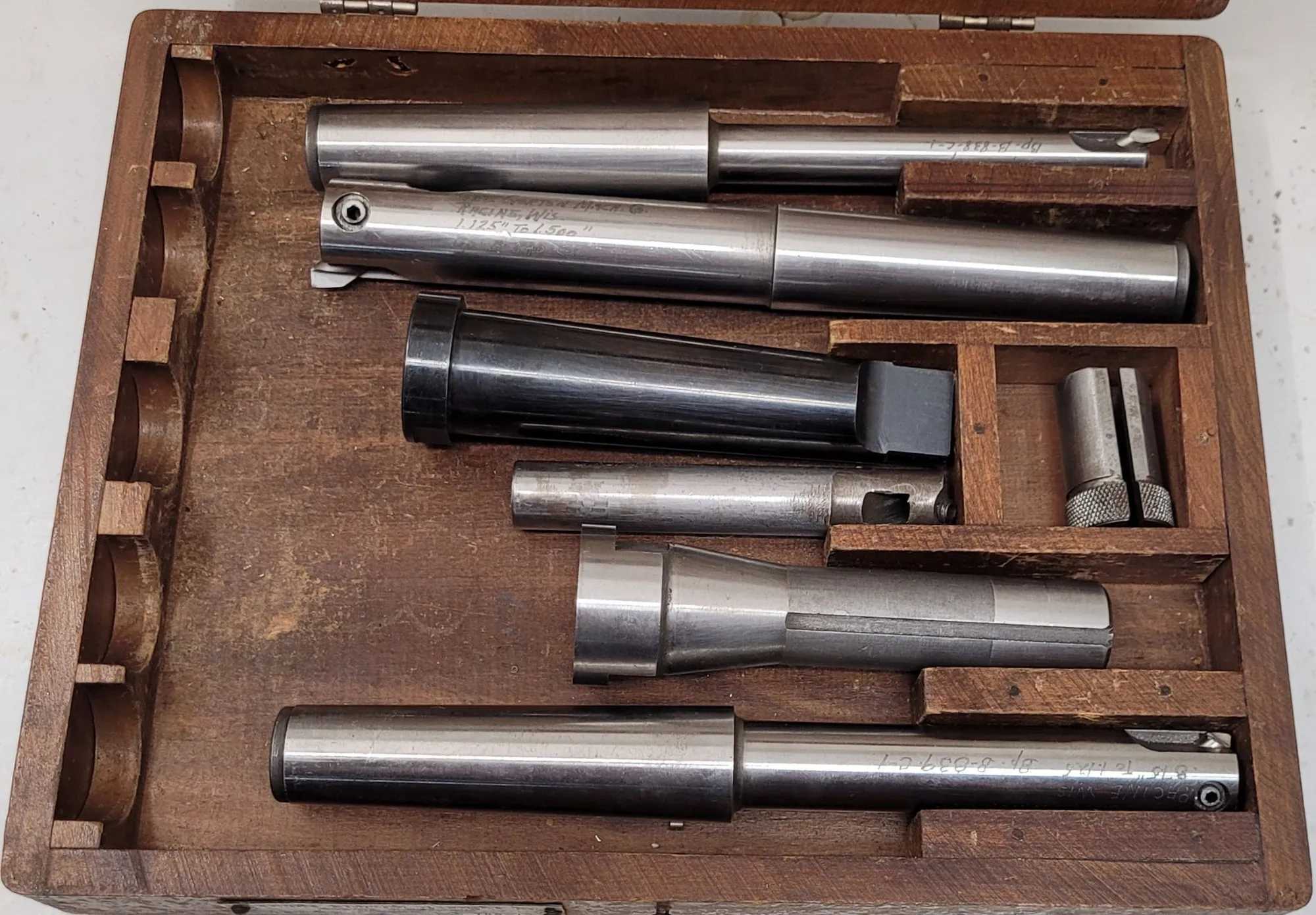 GEORGE GORTON MACHINE CO. REAMER SET NO 789-1 (7 PIECE SET W/ WOODEN BOX) - MACHINE TOOLING