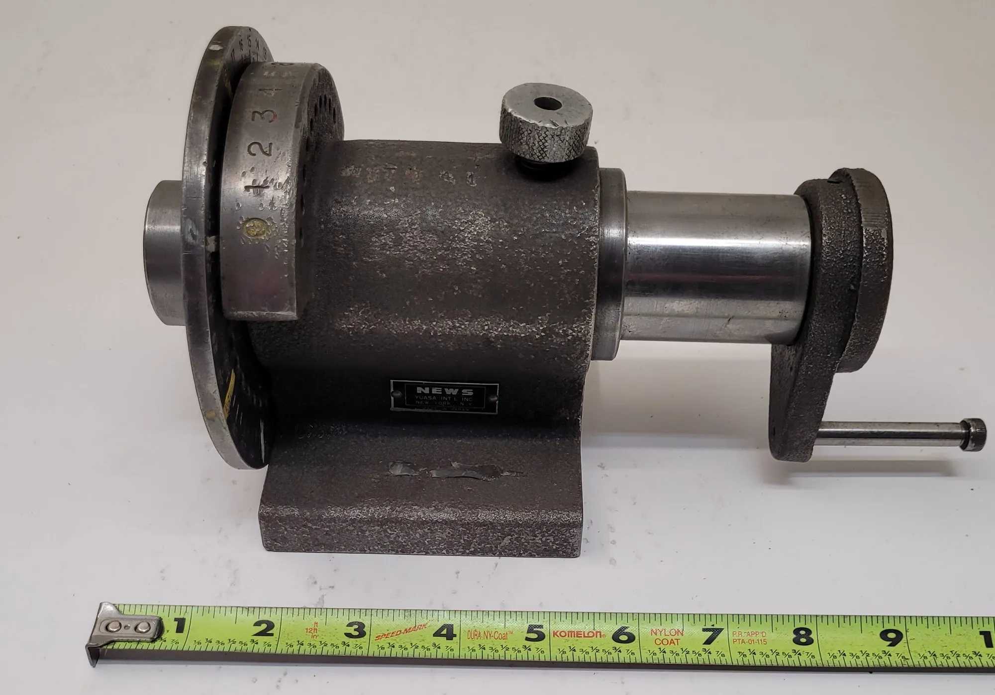 YUASA 5C COLLET SPIN INDEXER, MANUAL OPERATION, HORIZONTAL, 36 INDEXING INCREMENTS - MACHINE TOOLING