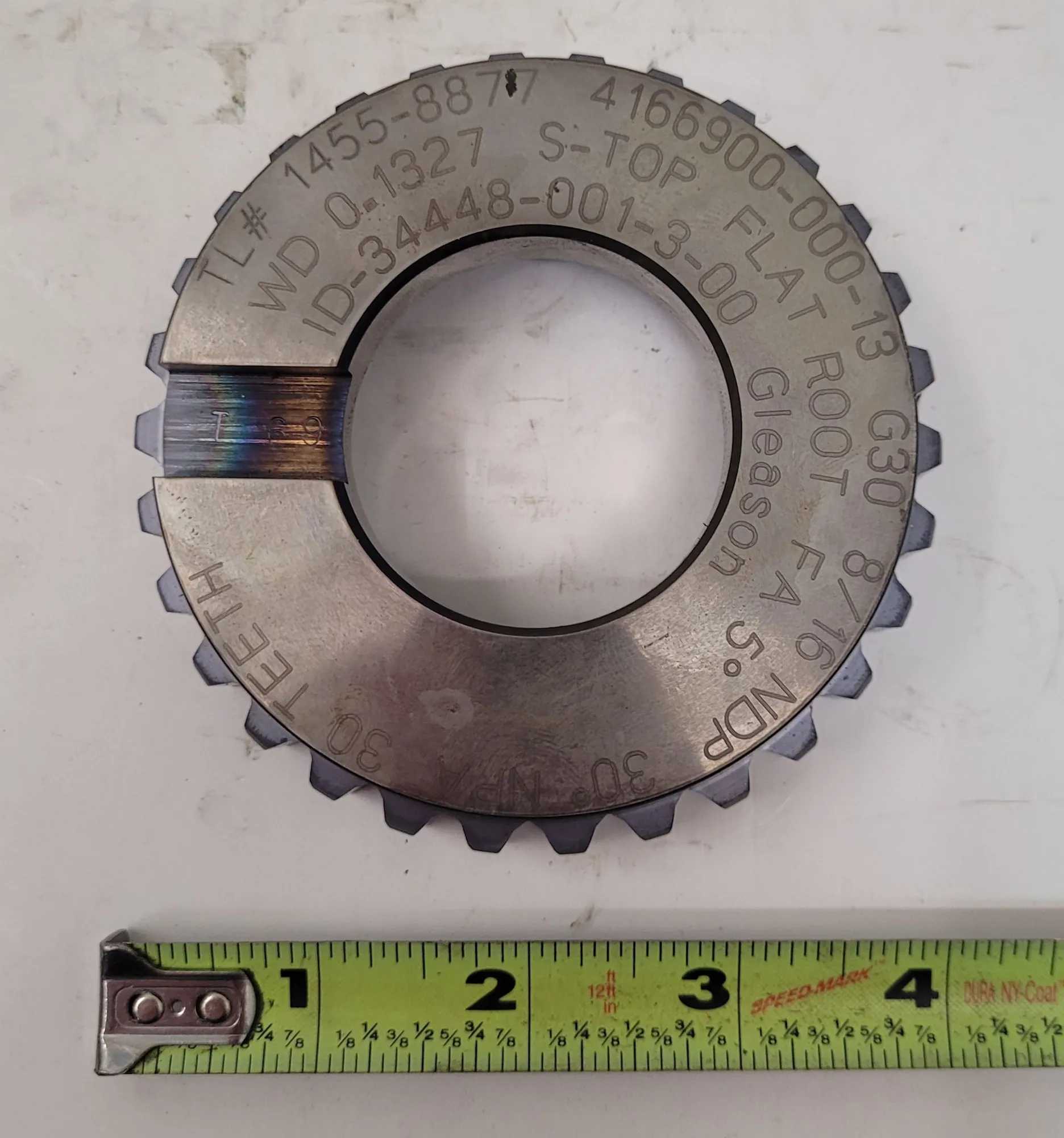 GLEASON CUTTING TOOL TL # 1455-8877 - 30 TEETH, 1.75" ARBOR, 3.84" OVERALL DIAMETER - MACHINE TOOLING