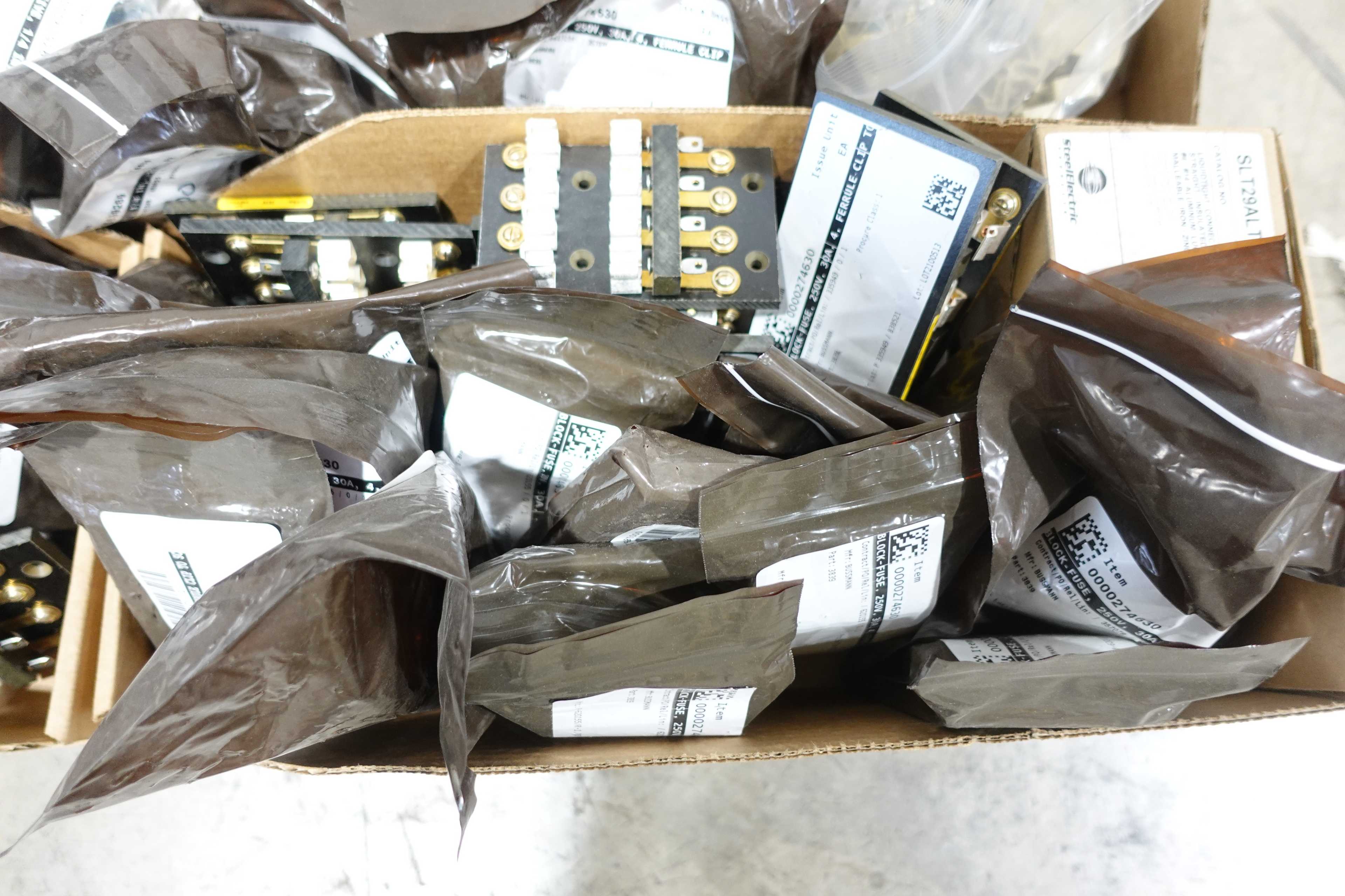 SKU 1727308 - 2 PALLETS OF MIXED MRO, FUSE BLOCKS, TERMINALS, SCREWS, WIRE, MANUAL VALVES - INDUSTRIAL PARTS