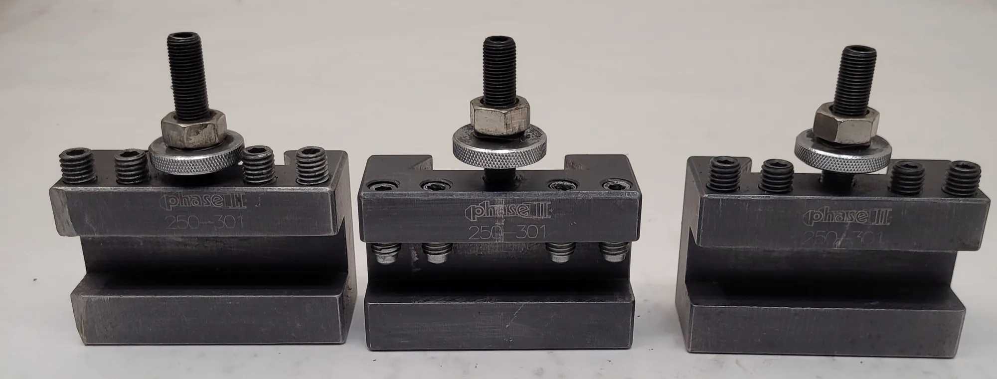 PHASE II 250-301 TURNING AND FACING HOLDERS, CXA SIZE, 1/2-3/4 INCH CAPACITY, SET OF 3 - MACHINING TOOLING & PARTS