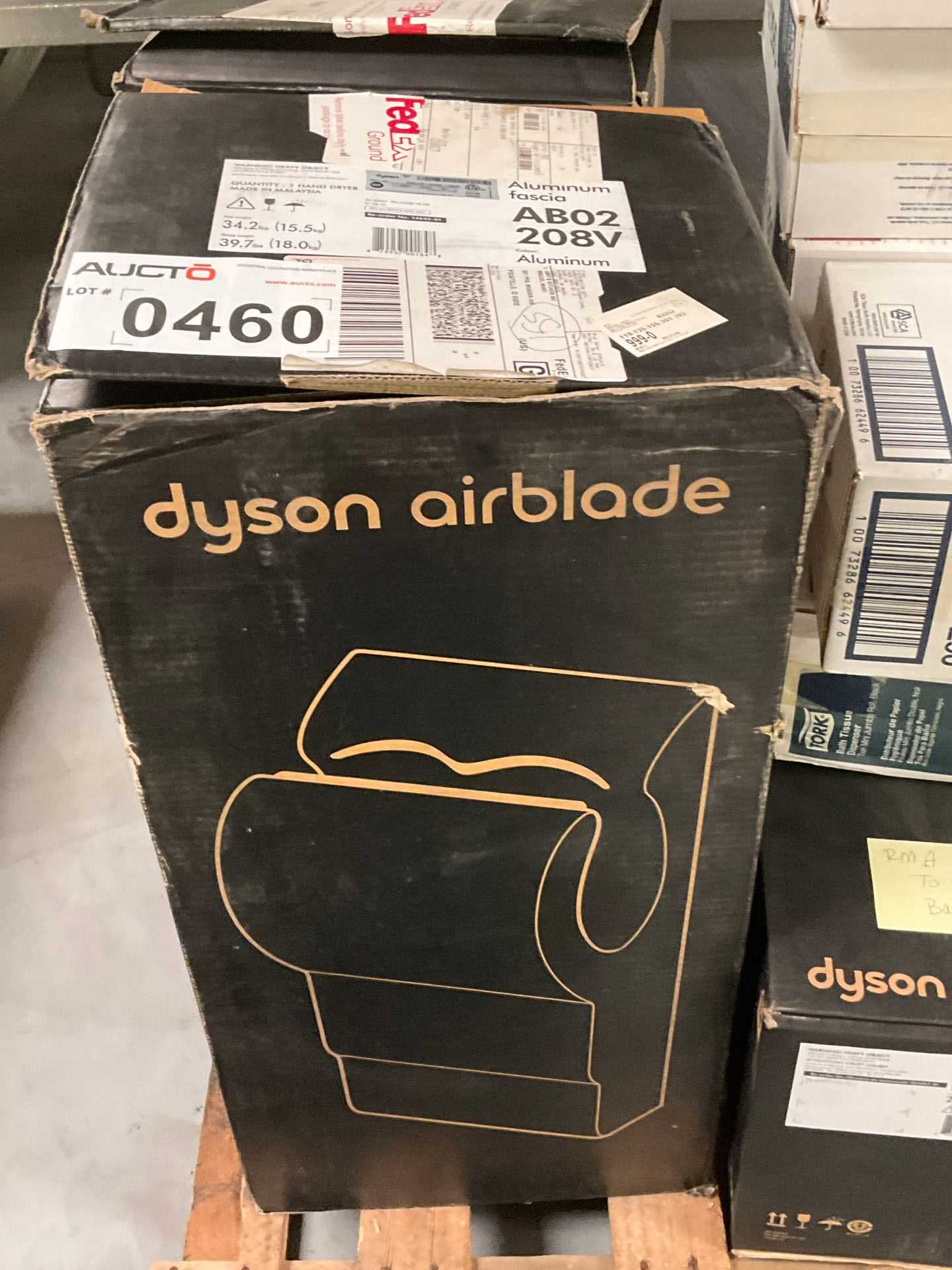 Pallet of Dyson Electric Hand Dryers and Tork Bath Tissue Dispensers - MISCELLANEOUS