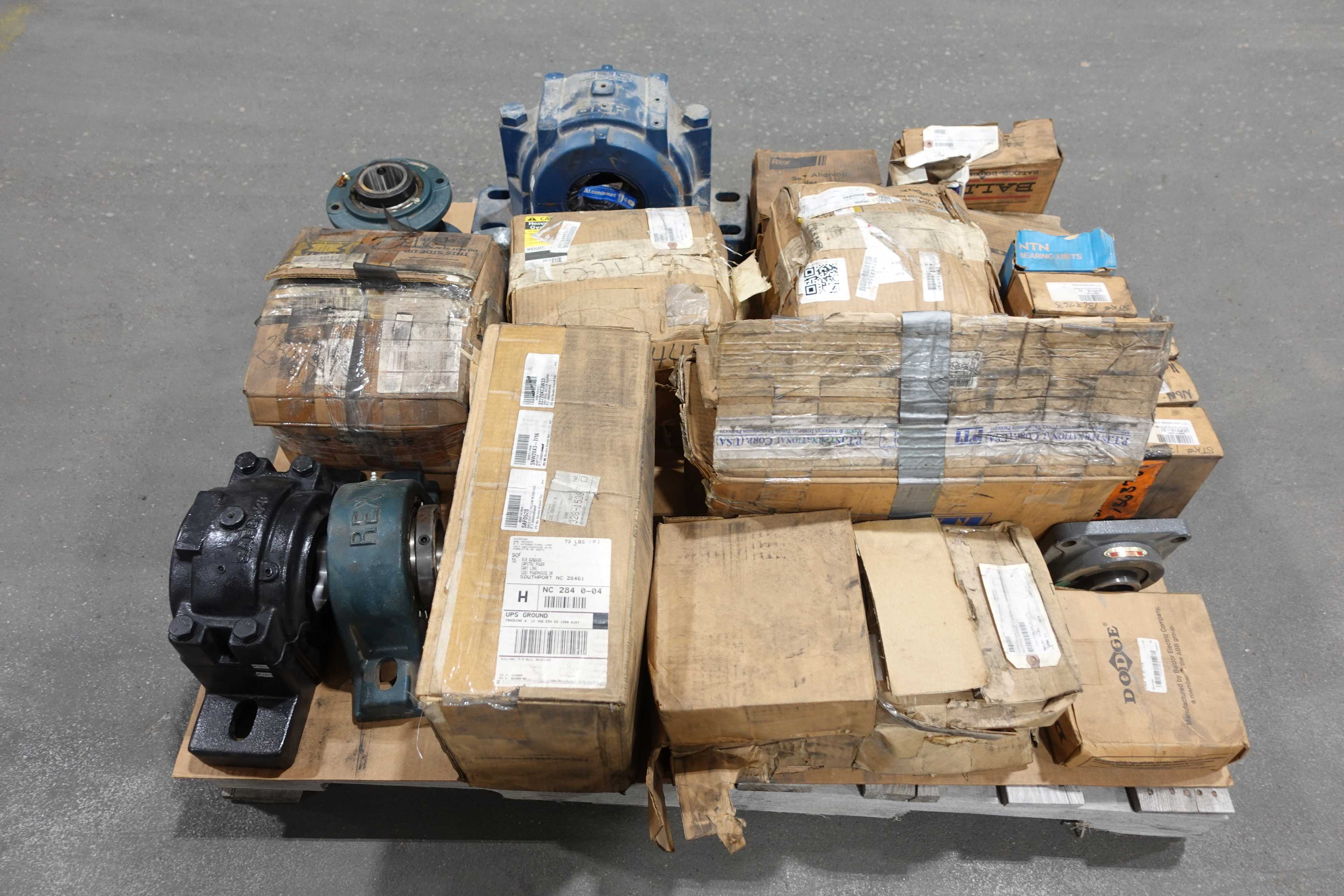 PALLET OF ASSORTED MOUNTED, PILLOW BLOCK, AND FLANGE BEARINGS - BEARINGS