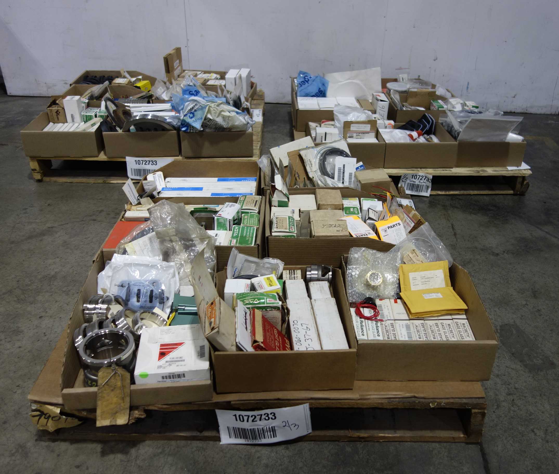 3 PALLETS OF ASSORTED VALVES AND VALVE PARTS - VALVE PARTS & ACCESSORIES