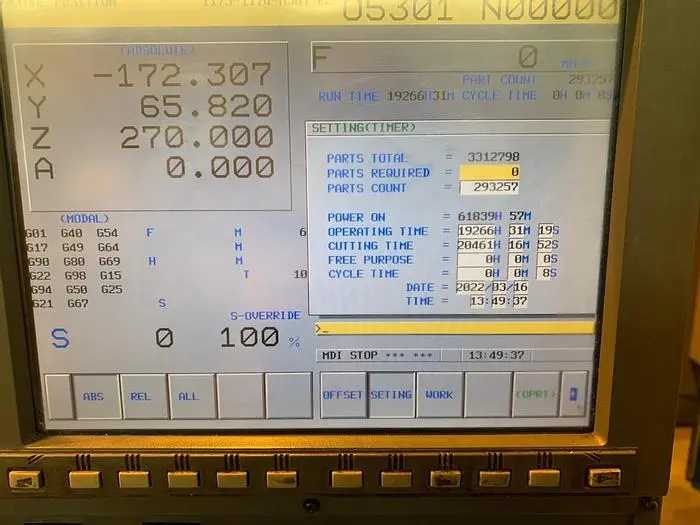 FANUC ALPHA-T14IA CNC DRILL/TAP CTR, 4-AXIS, BT-30, 80-8000RPM, X19.68 Y14.96 Z11.81, NIKKEN 4TH - VERTICAL MACHINING CENTERS