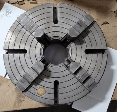 BISON 4344 4 JAW CHUCK, 15.75" DIA. W/ D1-8 BACKPLATE - MACHINE TOOLING