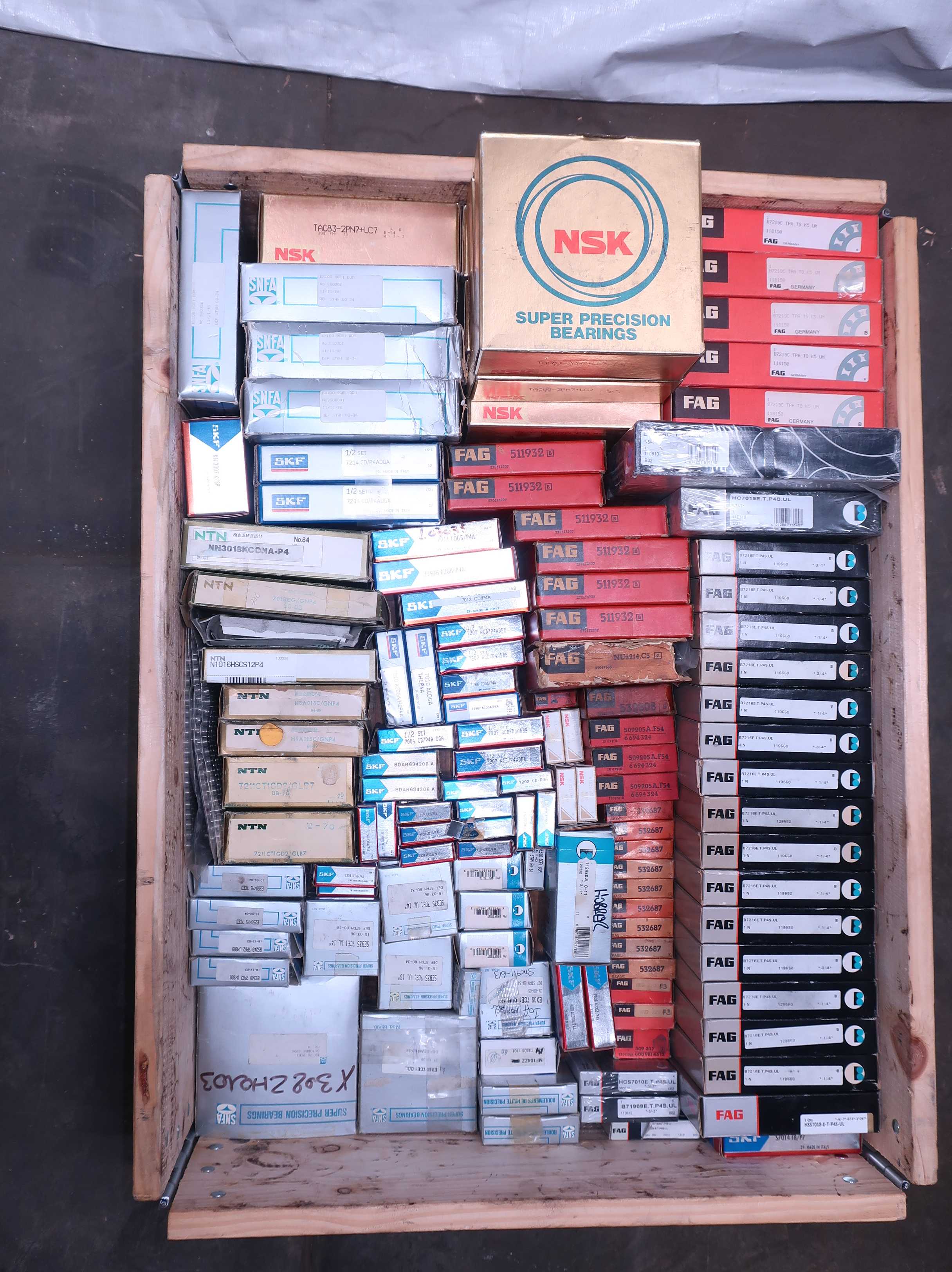 CRATE OF ASSORTED PRECISION BEARINGS - BEARINGS