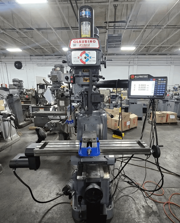 2023(CNC) CLAUSING KONDIA FV-1 VERTICAL KNEE MILL 9"X48" 3HP 4000RPM PROTOTRAK KMX - VERTICAL MILLING MACHINES