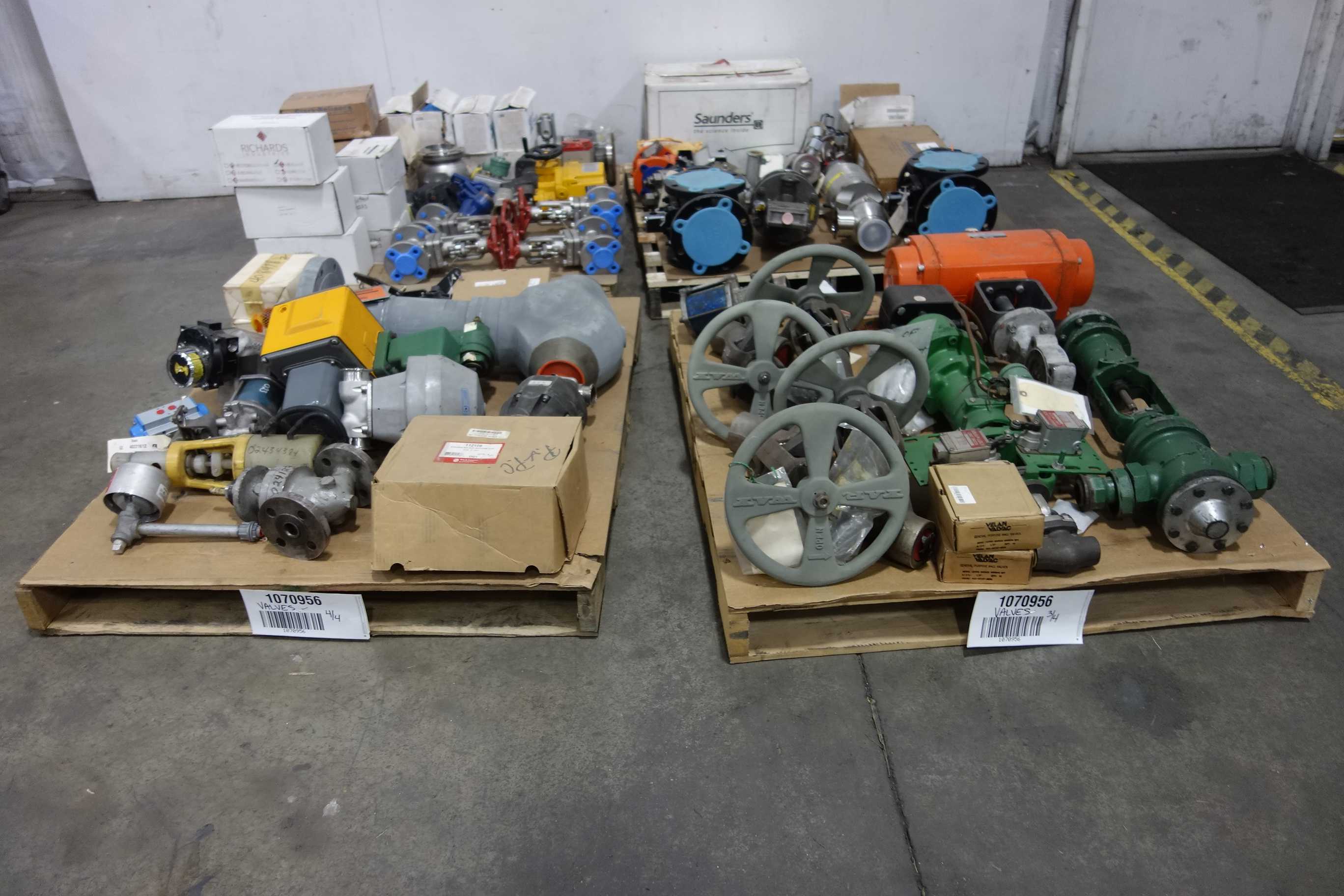 4 PALLETS OF ASSORTED VALVES - VALVES