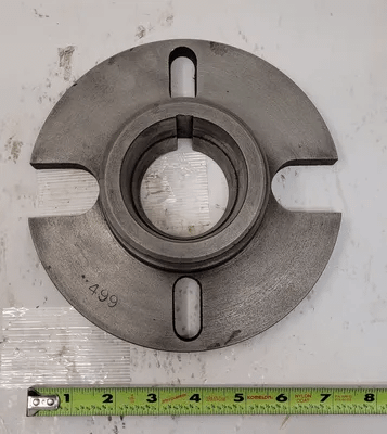 7.5" FACE PLATE W/ L-0 MOUNT - OVERALL DIAMETER: 7.5", CENTER HOLE OD: 3.75" - MACHINE TOOLING