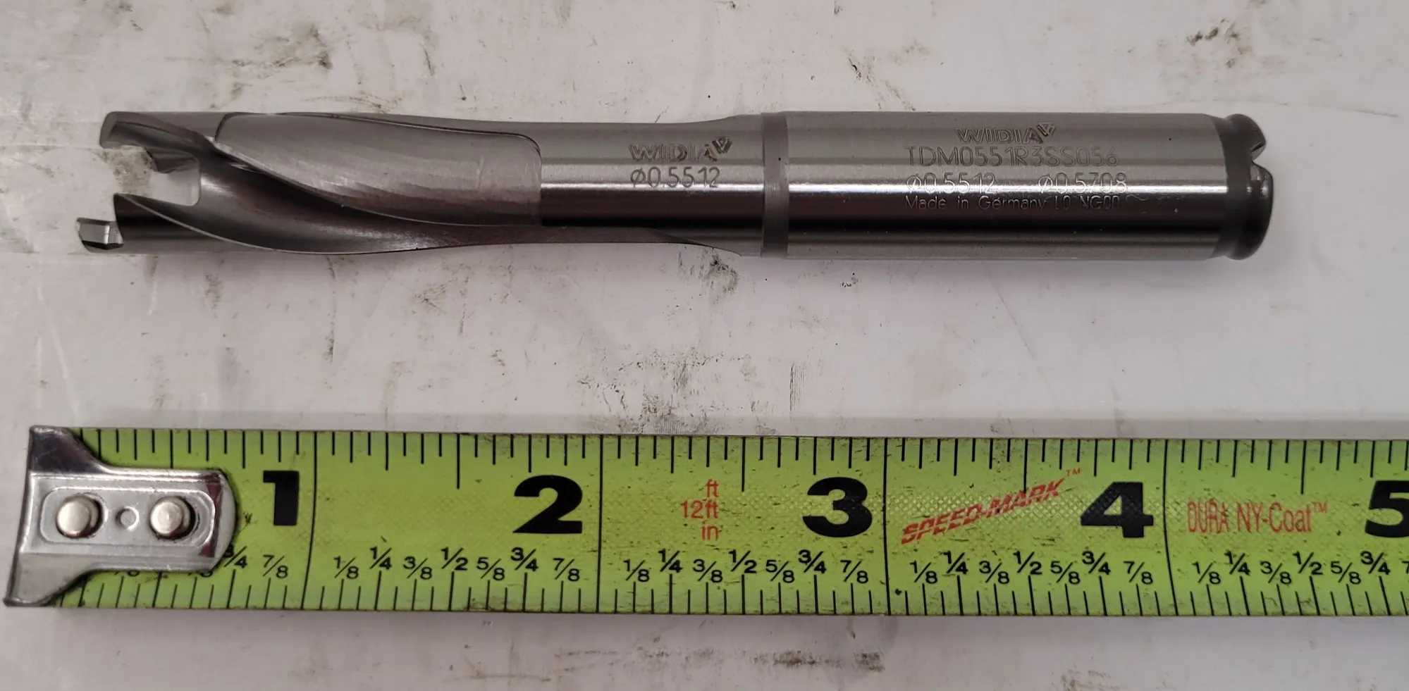 WIDIA EXCHANGEABLE DRILL TIP TDM0551R3SS056, COOLANT THROUGH, 9/16" SHANK DIA - MACHINE TOOLING