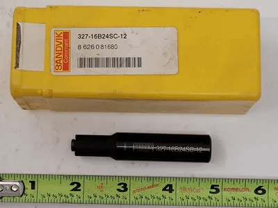 SANDVIK COROMANT ADAPTOR 327-16B24SC-12 W/ WELDON COUPLING TO COROMILL 327 - MACHINE TOOLING