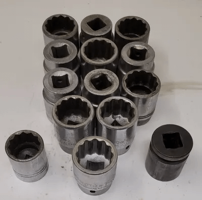 PROTO SOCKET SET, 14 PC, 12-PT, 1-5/16, 1-3/16, 1-1/8 SOCKETS (MIXED BRANDS) - MACHINE TOOLING