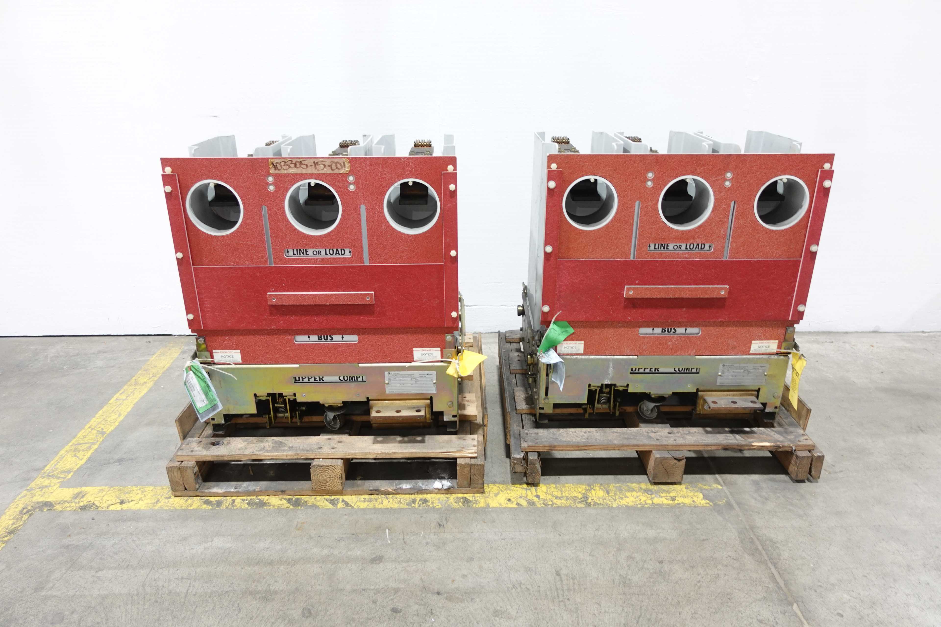LOT OF 2 GE 1200/2000-20 POWER/VAC MANUAL GROUND AND TEST SWITCHGEARS, 5KV - POWER DISTRIBUTION SWITCHGEAR