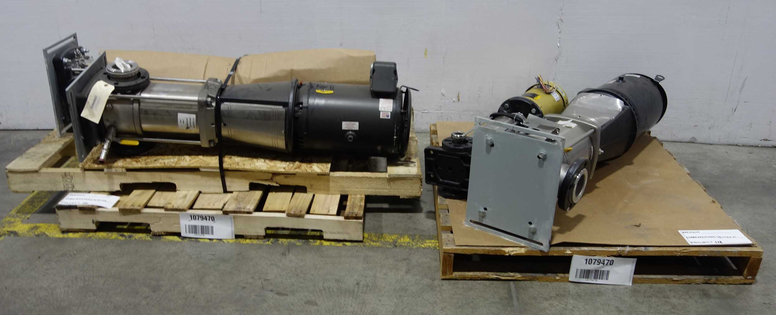 2 PALLETS OF ASSORTED VERTICAL CENTRIFUGAL MULTI STAGE PUMPS