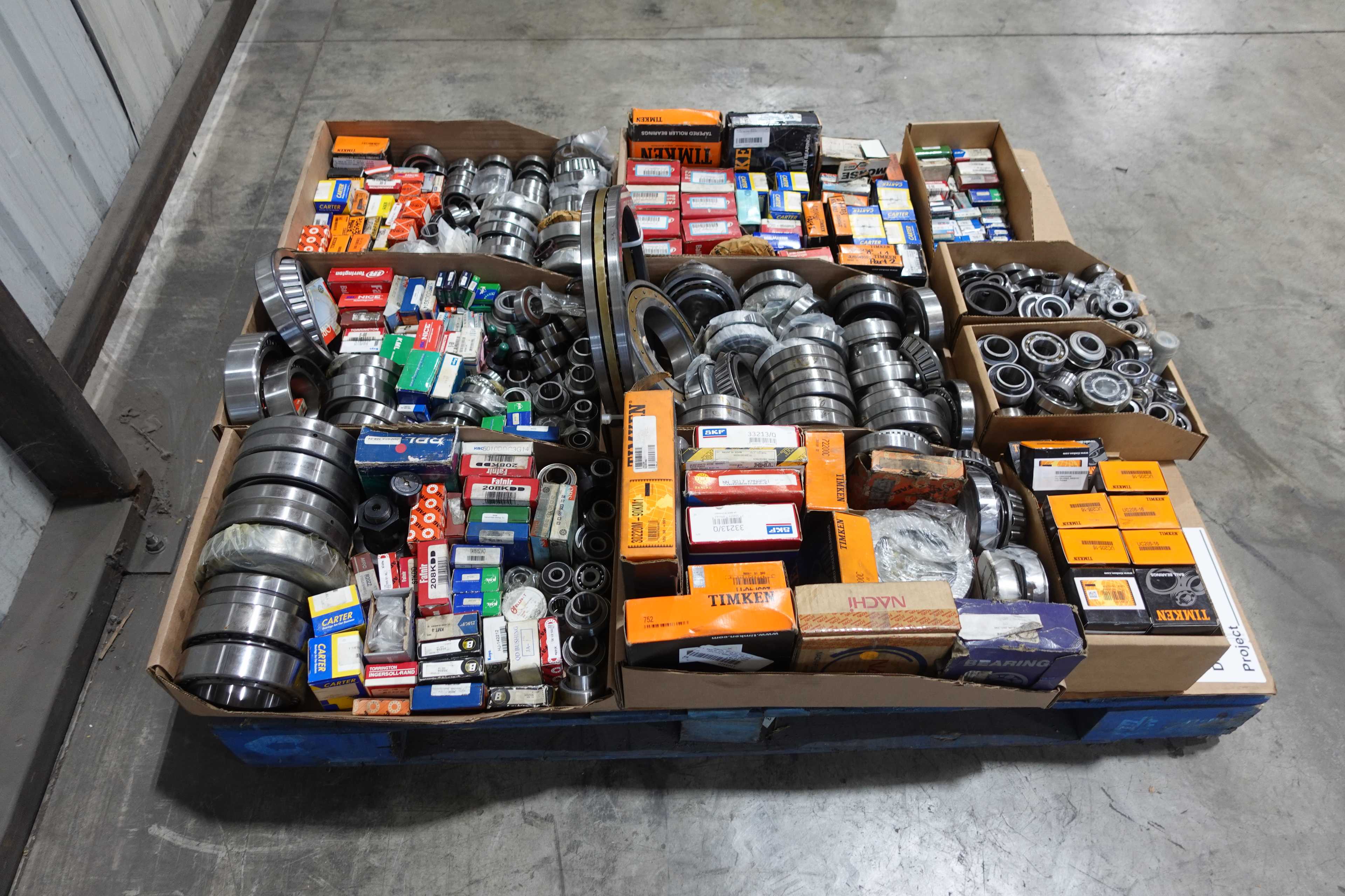 SKU 1749010 - PALLET OF ASSORTED BEARINGS, ROLLER, TAPERED, BALL, INSERT, NEEDLE, CAM FOLLOWERS - BEARINGS