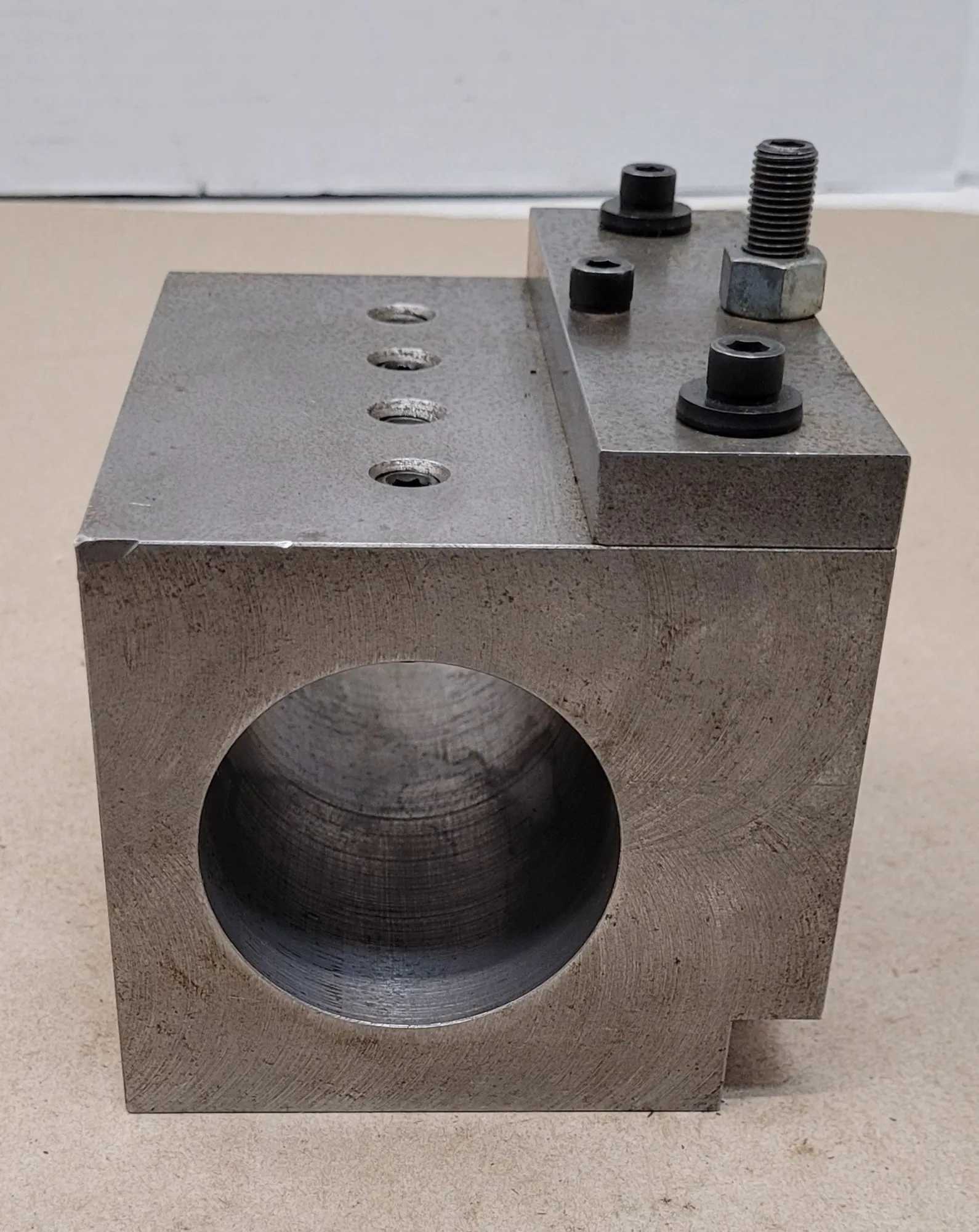 QUICK CHANGE BORING BAR TOOL POST HOLDER, LATHE TOOLING, 2.25IN BORE, 2-1/4IN WEDGE, L4IN, W5IN - MACHINE TOOLING