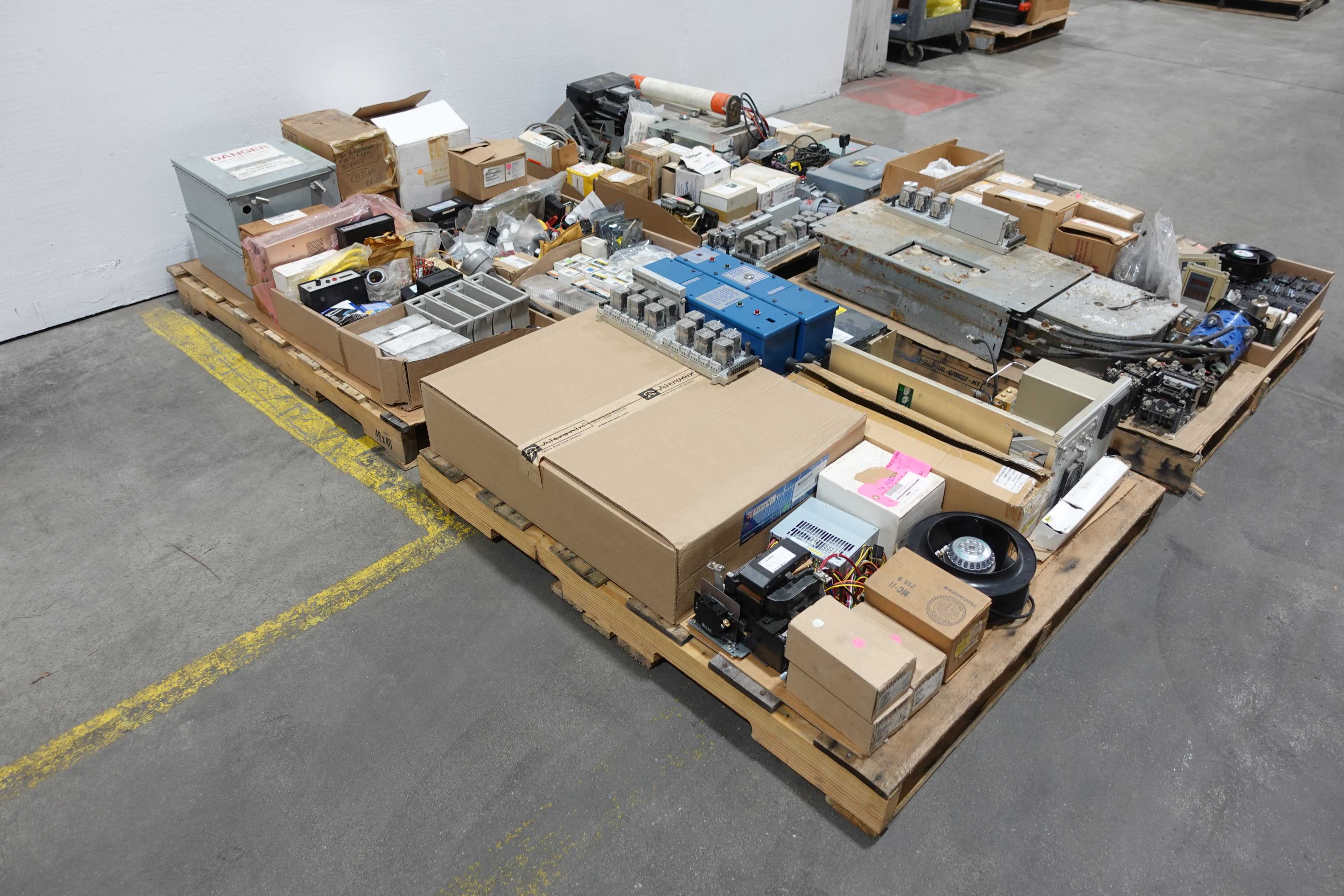 4 PALLETS OF ASSORTED ELECTRICAL - ELECTRICAL COMPONENTS