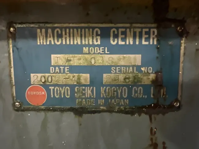 2002 TOYOSK TVT301S VERTICAL MACHINING CENTER - undefined