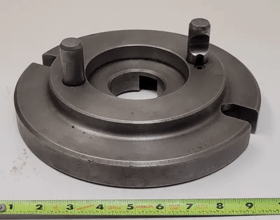 D1-6 LATHE CHUCK ADAPTER BACK PLATE, 10" DIAMETER, 2-1/4" THRU HOLE, 2 PINS - MACHINE TOOLING