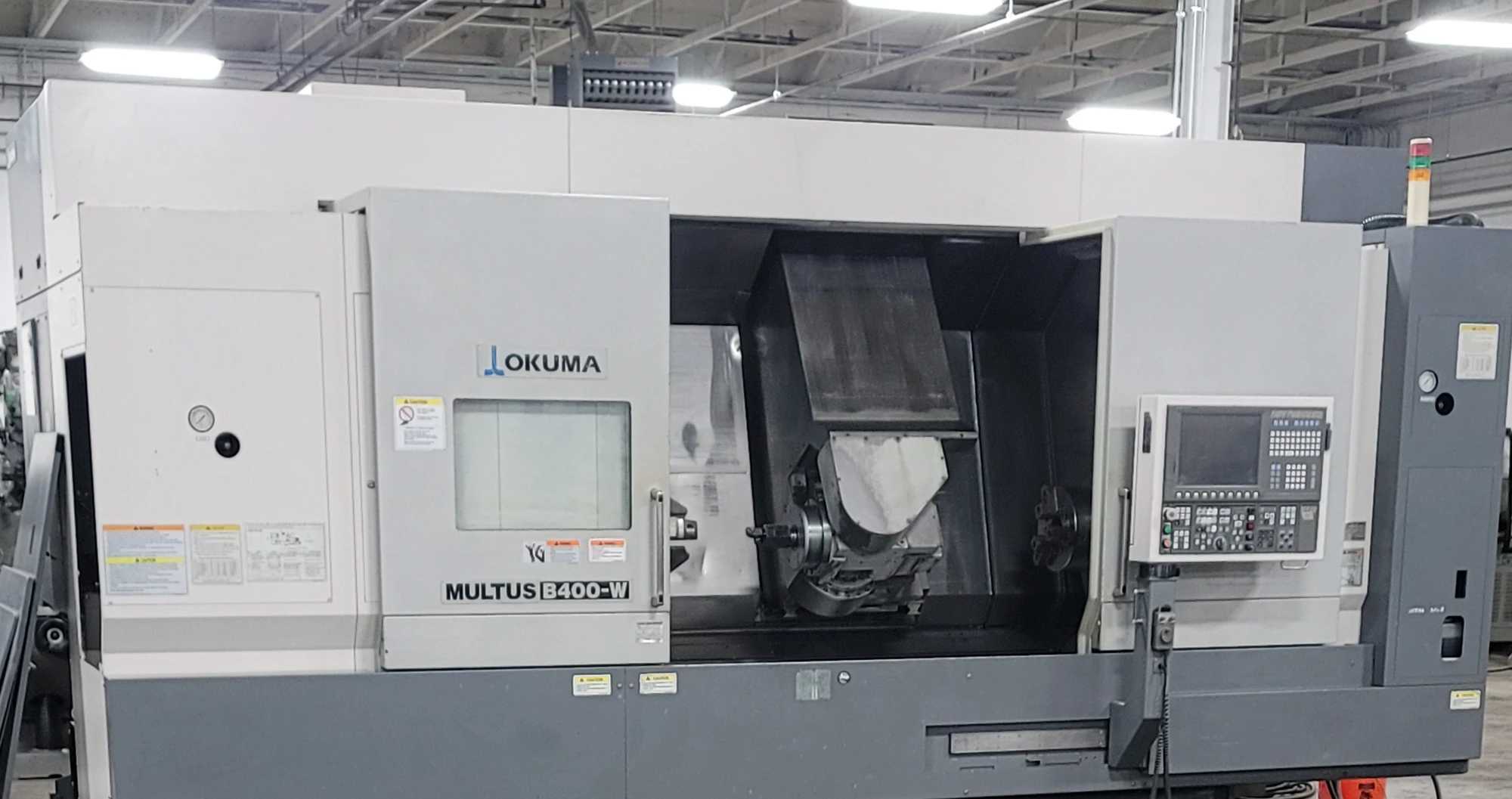 OKUMA MULTUS B400W MULTI-AXIS CNC TURNING CENTER WITH OSP-P200L CONTROL, 8-AXIS, 40-TOOL ATC - UNIVERSAL MACHINING CENTERS
