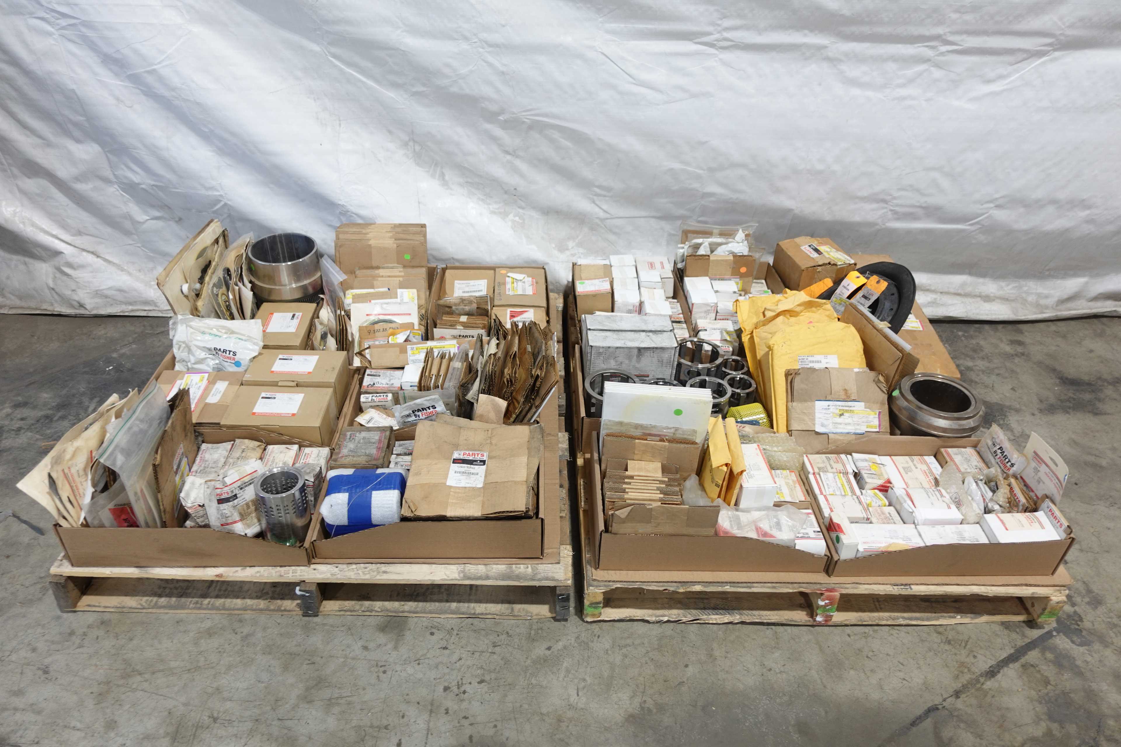 2 PALLETS OF FISHER VALVE REPLACEMENT PARTS - VALVE PARTS & ACCESSORIES