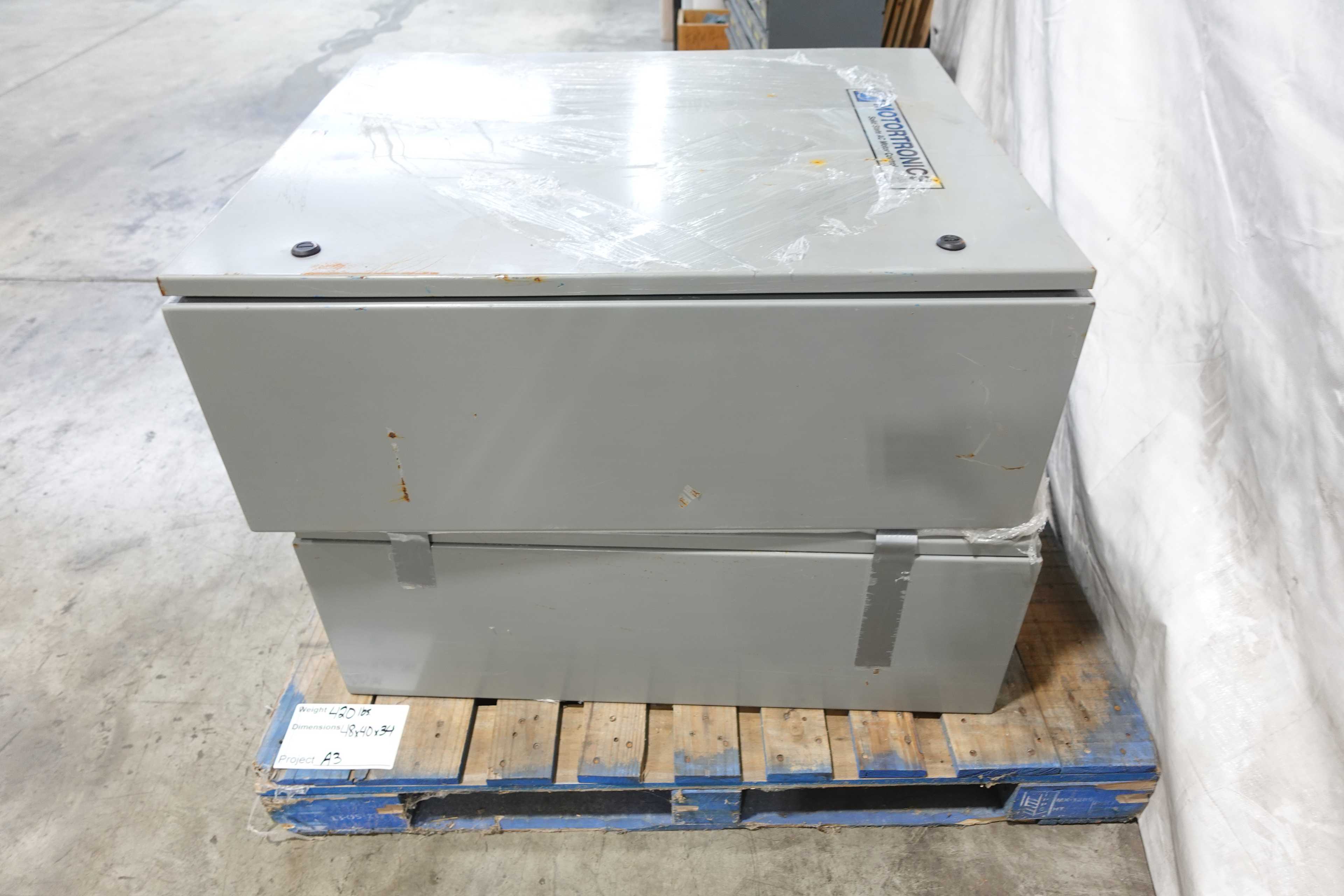 LOT OF 2 MOTORTRONICS ABC-550-480-P SOLID STATE AC MOTOR CONTROL CABINETS, 480V - CONTROL CABINETS