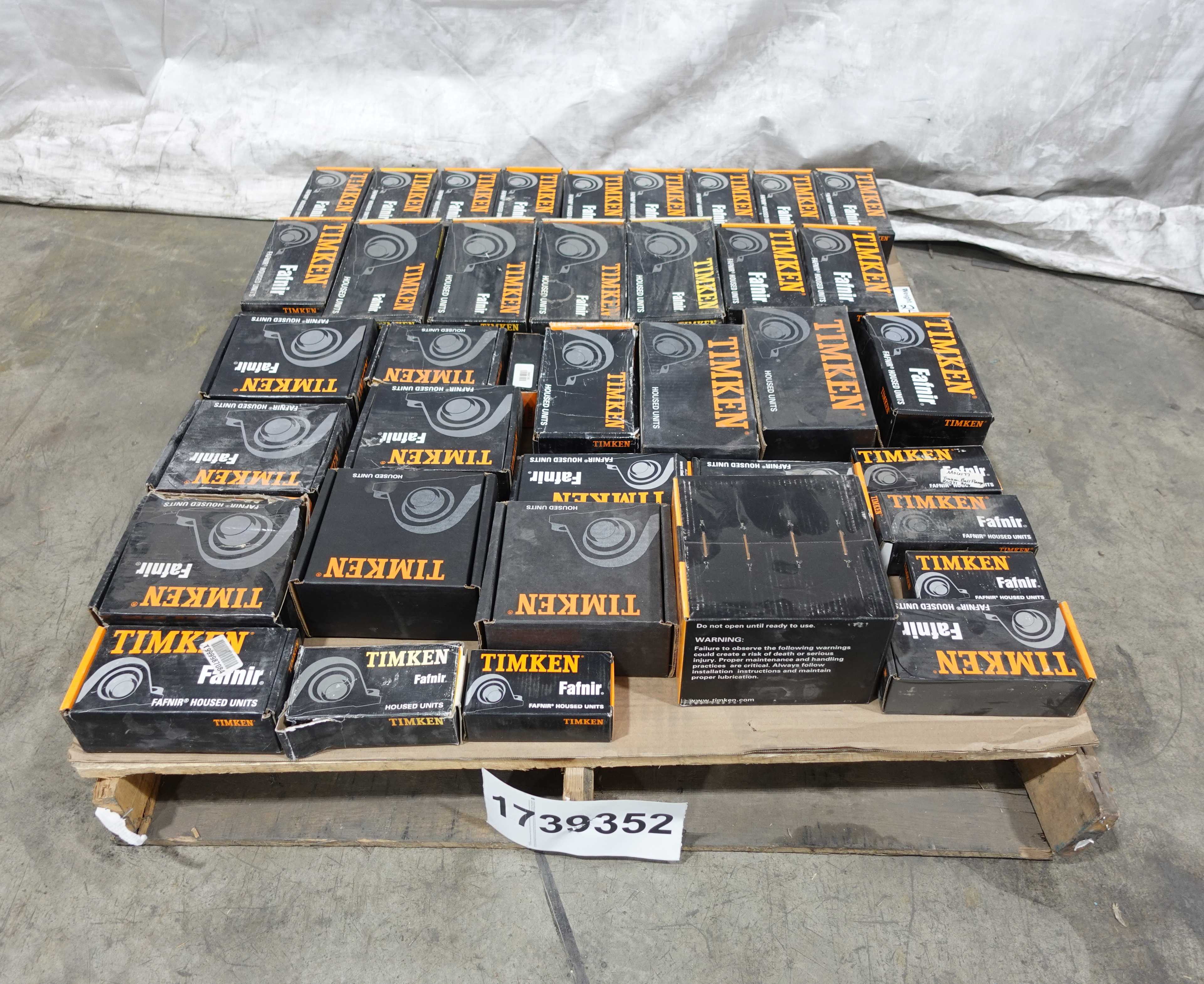 SKU 1739352 - PALLET OF TIMKEN PILLOW BLOCK BEARINGS