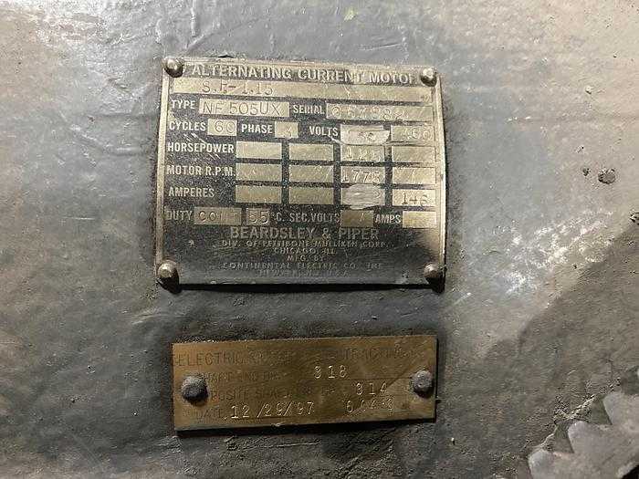 BEARDSLEY & PIPER 125HP 1775 RPM MOTOR - AC MOTOR